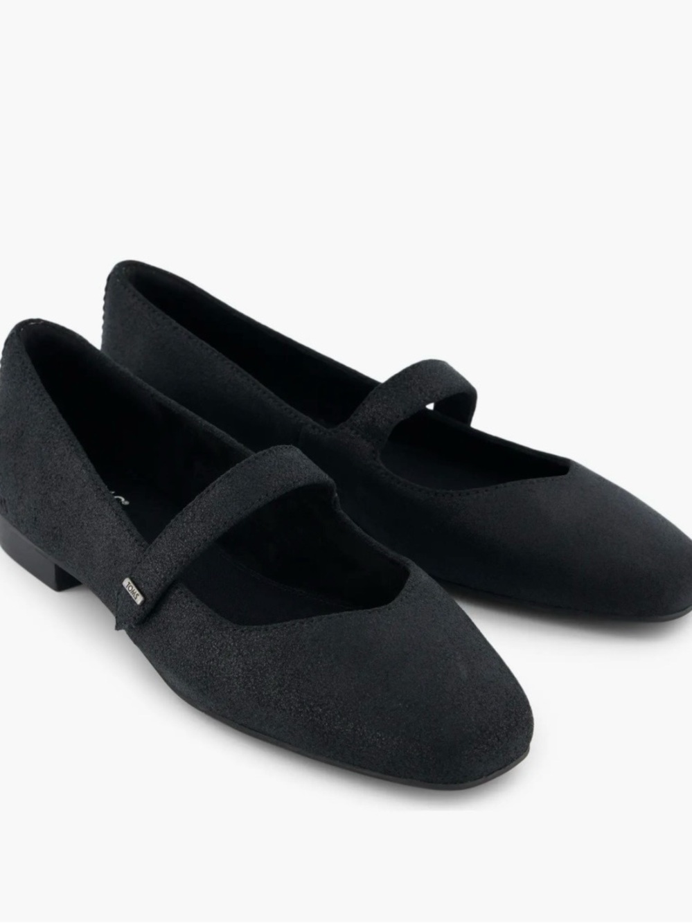 Toms Black Mary Jane Flats with Strap